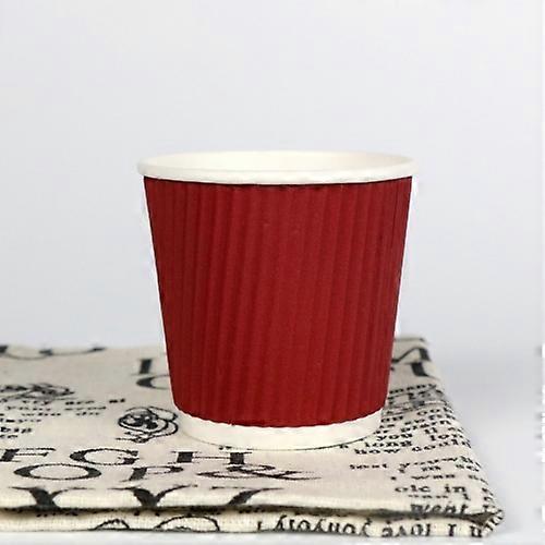 100 PCS 4oz Red Thickened kraft Paper Corrugated Coffee Cup
