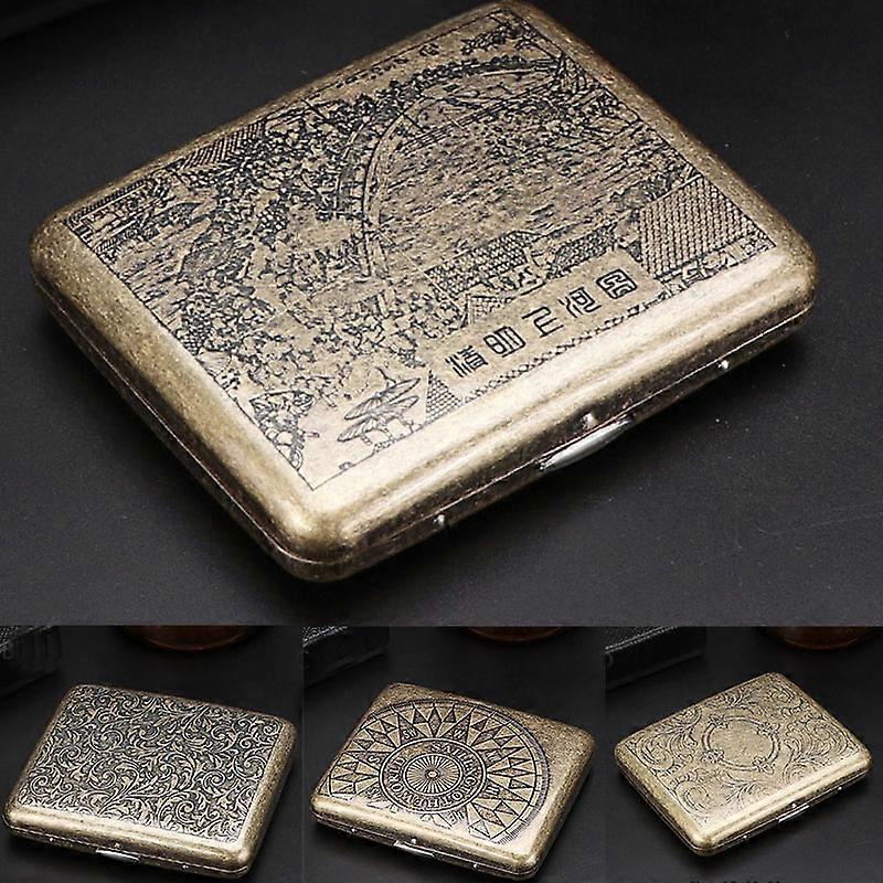 Vintage Metal Cigarette Case For 20 Pcs Classic Design Edition Cigarette  Case Men Box Gift Cigarette Accessories
