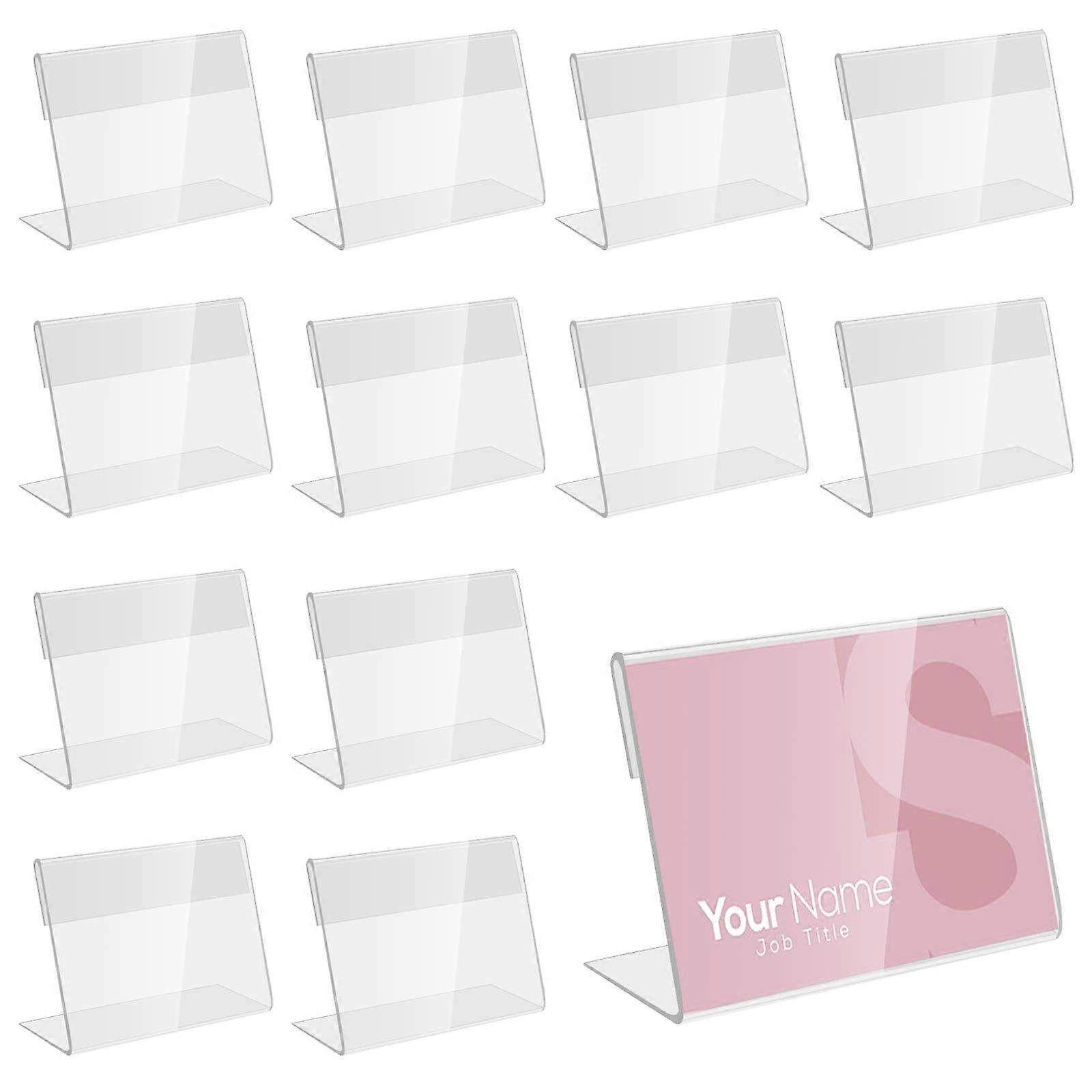 30Pcs Mini Acrylic Sign Display Holder Price Display Holder Small Display Stands L Shape Acrylic Price Card Small
