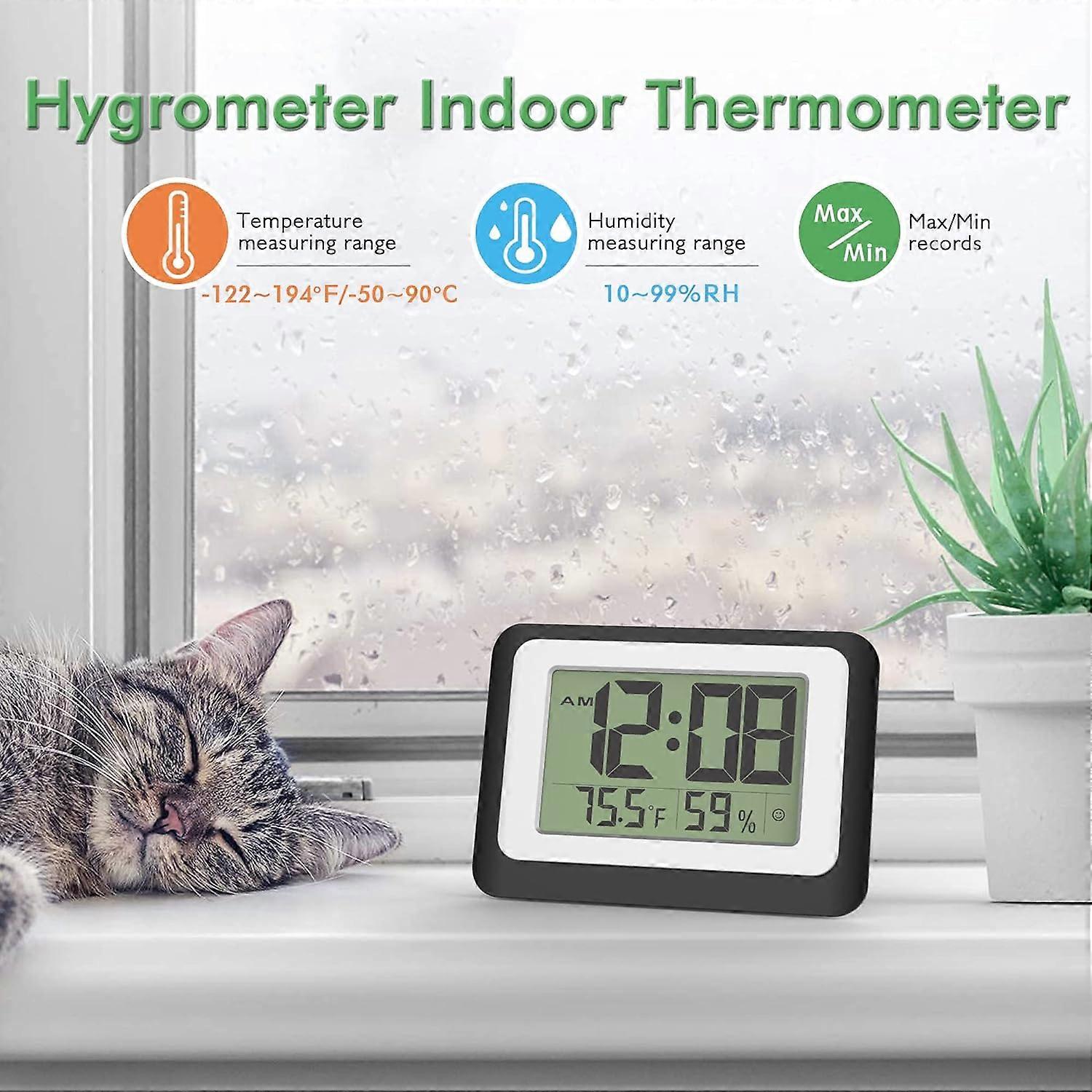 Digital Alarm Clock, Electronic Wall Clock with Hygrometer Indoor