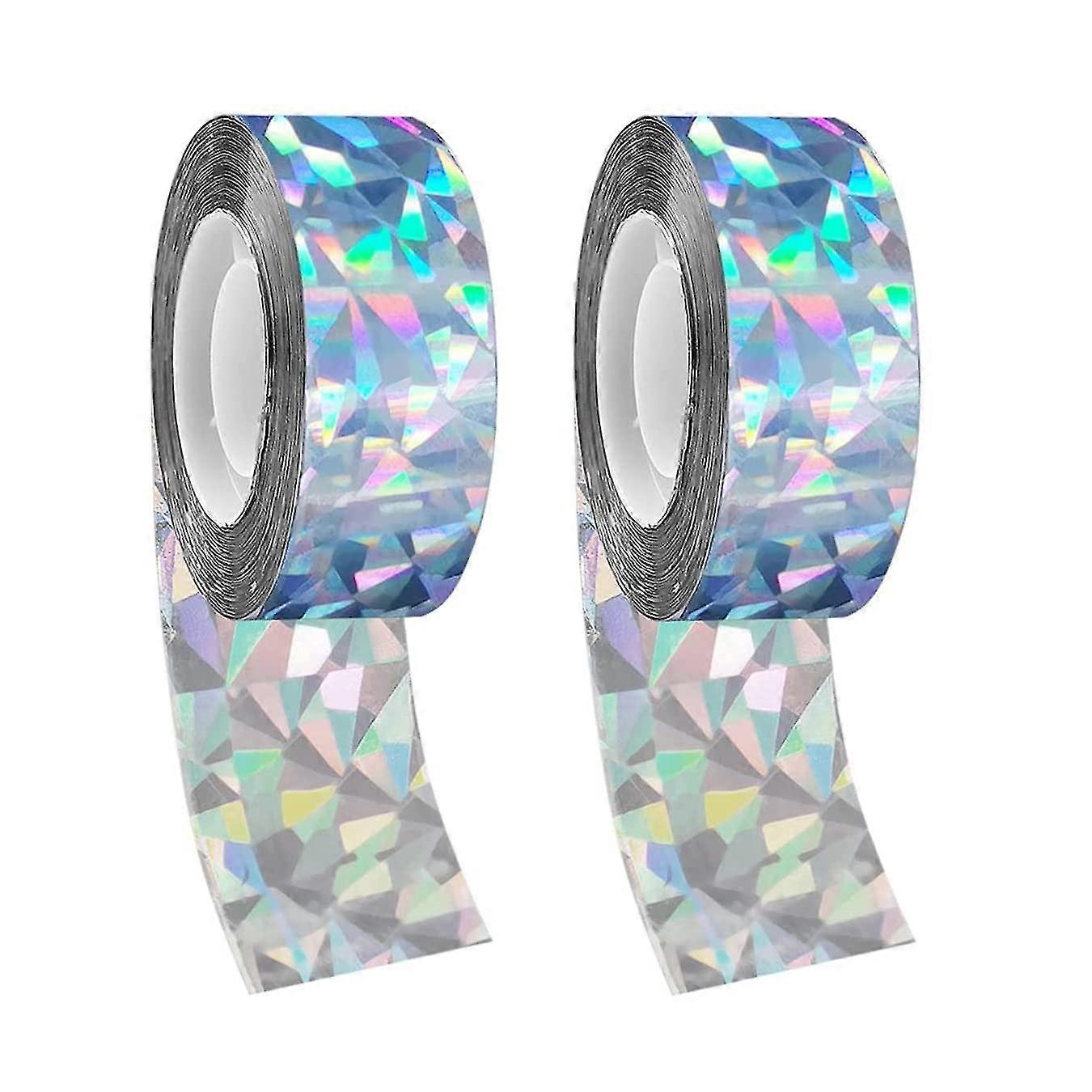 2 Pcs Reflective Bird Deterrent Tape, Double Sided Holographic Bird Repellent Tape For Home Garden And Farm