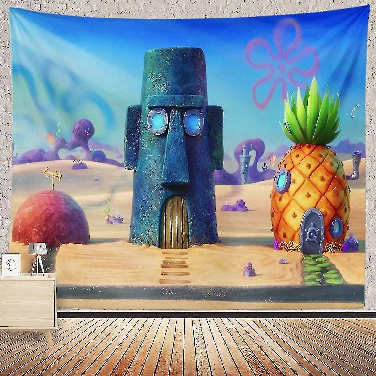 Underwater House Tapestry Cartoon Sponge Tape