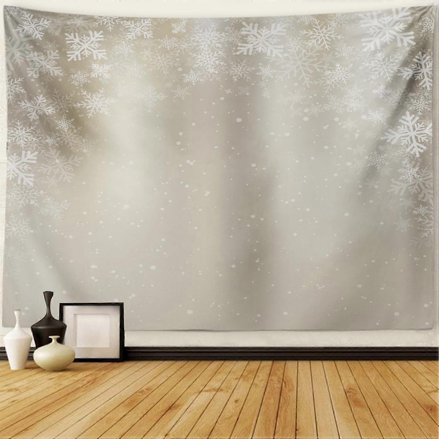 بارد رمادي الجدار نسيج الشتاء الذهبي عيد الميلاد رقاقات الثلج والثلج مع الفضاء الزخرفية نسيج الجدار معلقة ديكور الجدار نسيج لغرفة النوم المعيشة