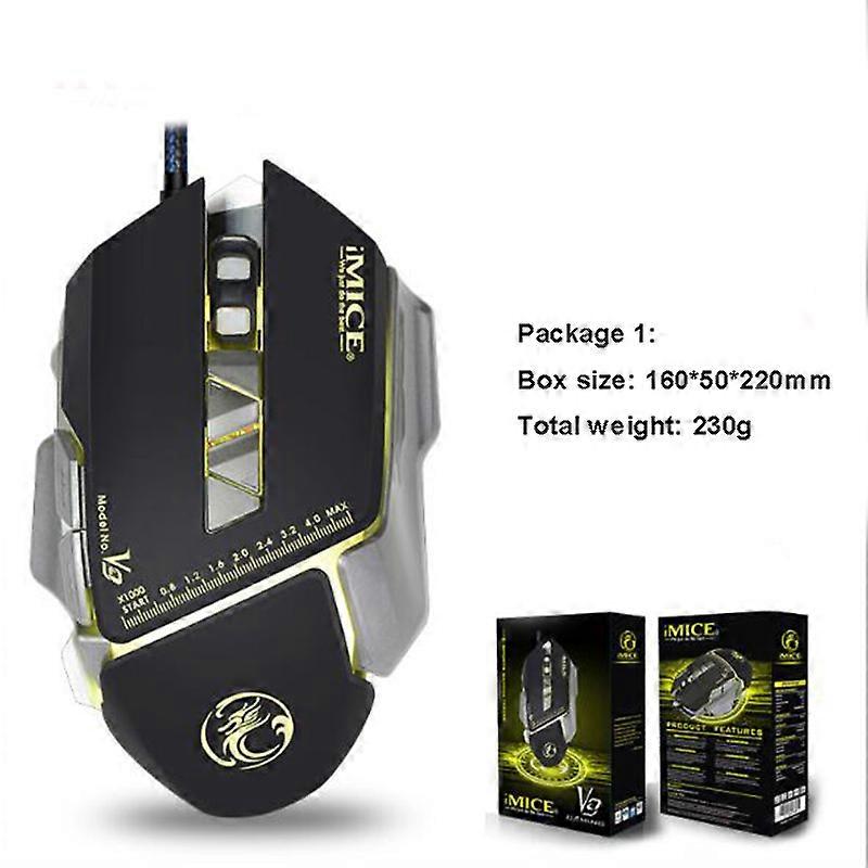 MIMIGO Wired Gaming Mouse USB Optical Mice with 4 RGB Backlit, 7 Buttons,1200 to 3200 DPI for Laptop PC Gamer Computer Desktop