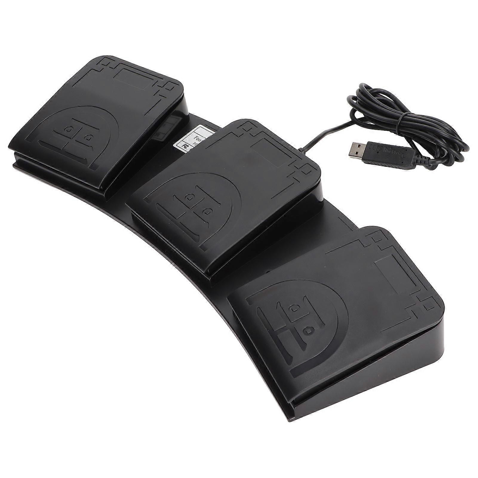 USB Foot Switch 3 Key Multifunction Ergonomic Sensitive Durable USB Foot Pedal for Game Media Instrument