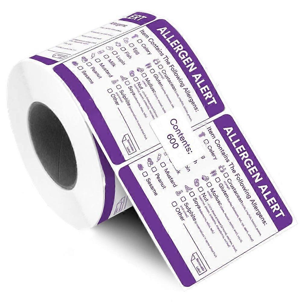 600pcs purple allergen label stickers