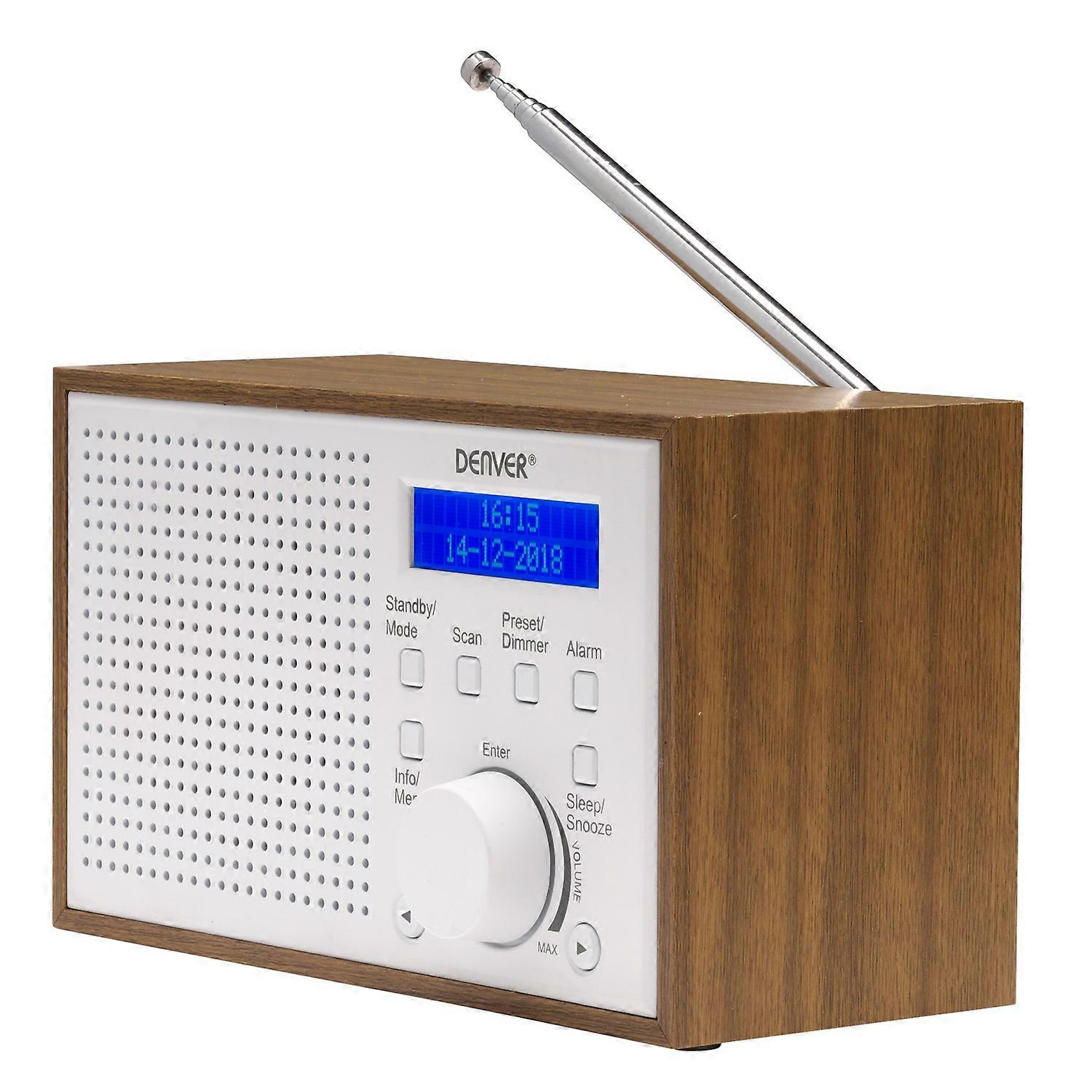 FM/DAB+ Radio Hout/Wit