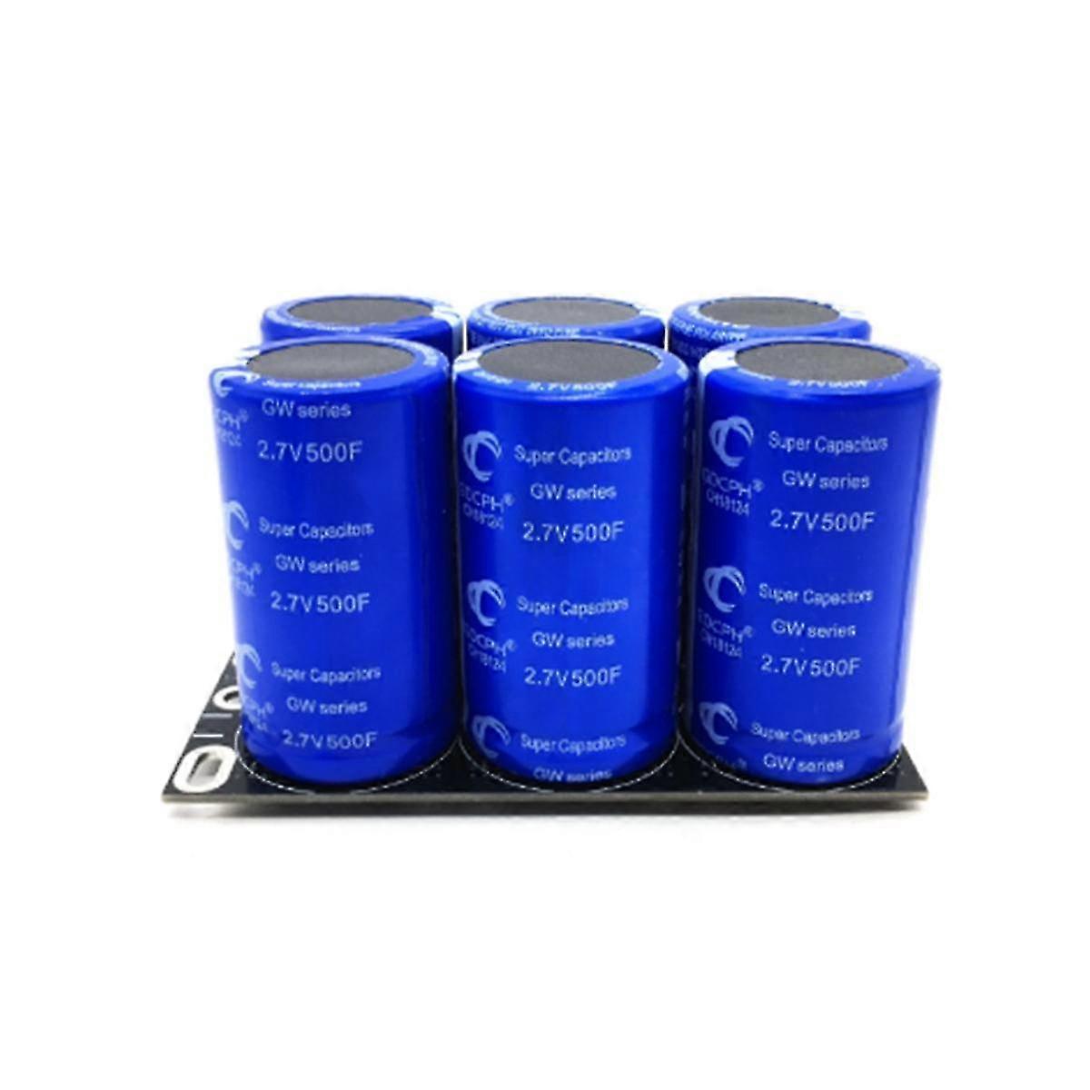 Πακέτο πυκνωτών Farad 2.7V 500F 6 τεμ/1, έξοχη ικανότητα με την πλάκα προστασίας, αυτοκινητιστικοί πυκνωτές