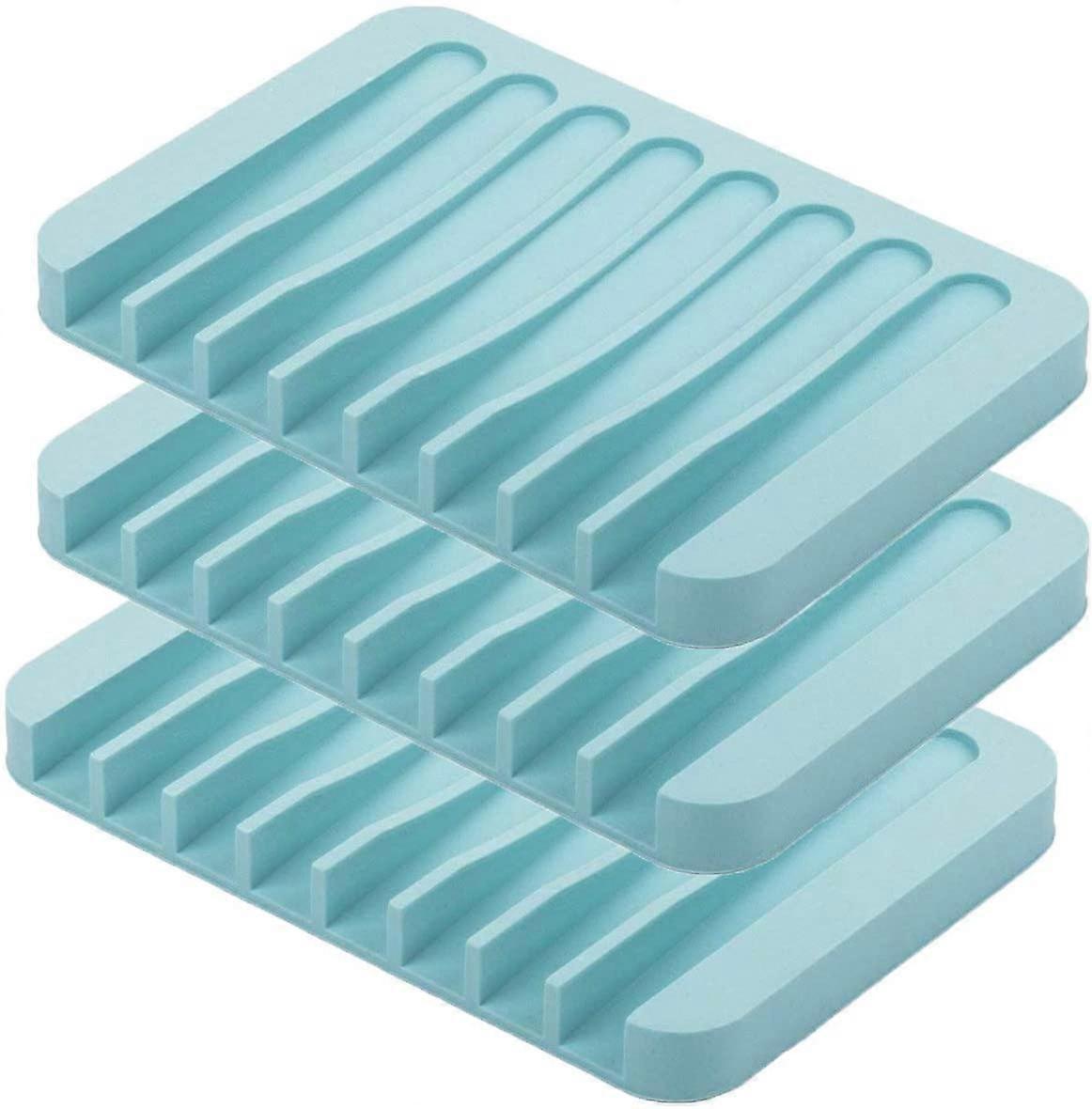 Silicone Soap Dish Drainage Self-Emptying Soap Holder Soap Saver Shower Soap Dish