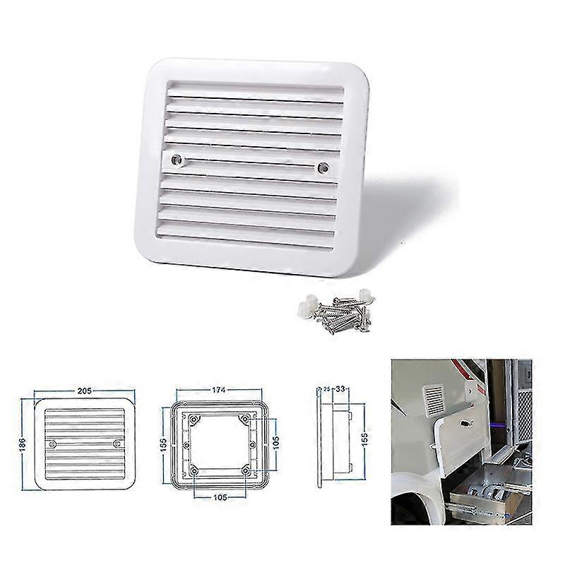 12V RV / Caravan / Trailer Side Air Vent Fan - White, Mute Exhaust Ventilation Fan