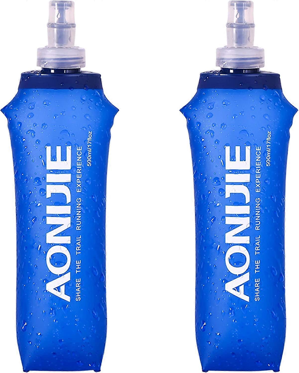 Soft Flasks Collapsible Water Bottles TPU Folding Flask Sports Water Bottle for Hydration Pack - Ideal for Running Hiking Cycling Climbing