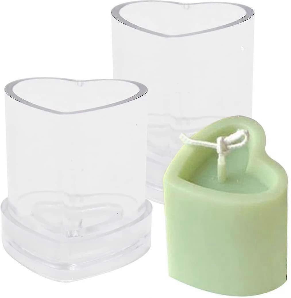 2 قطعة قوالب شمعة على شكل قلب ، صنع شمعة معطرة DIY