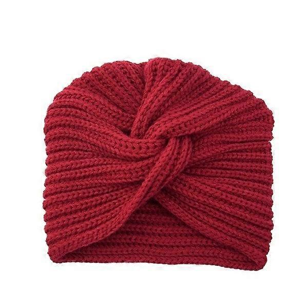 Faux cashmere cross wool knitted hat pullover cap