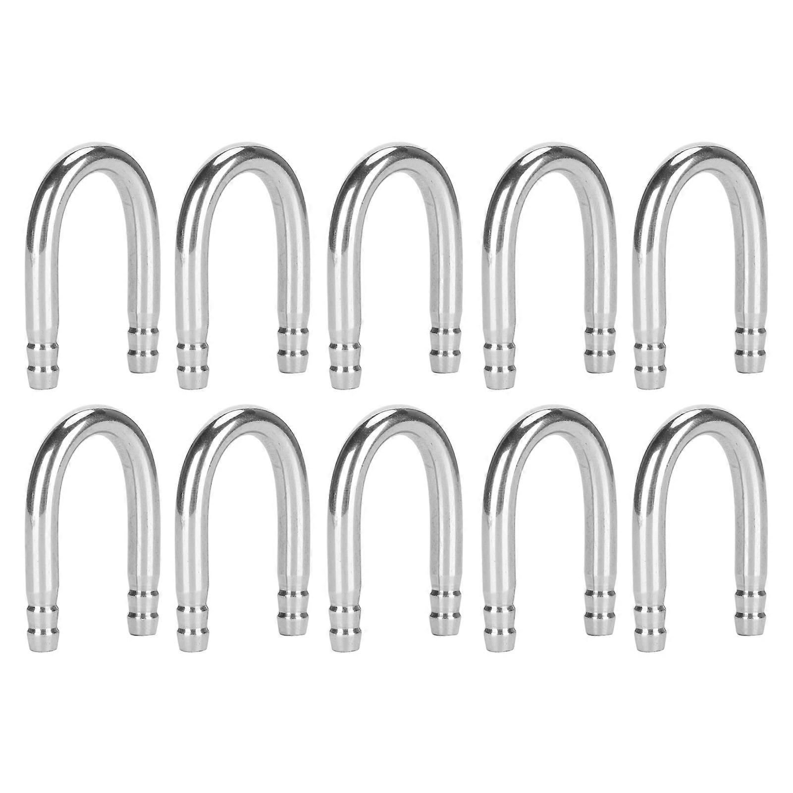 Stainless Steel Aquarium U-ShapeTube Oxygen Pump CO2 Tubing Accessory Set of 10