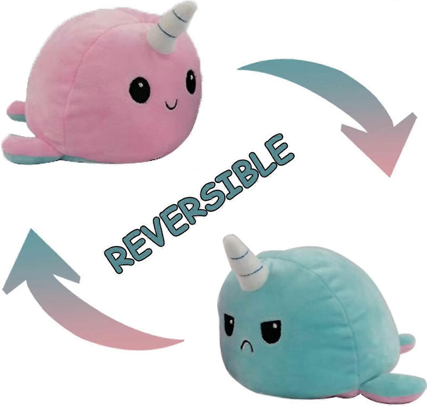 Reversibles Einhorn Wal Plüschtier Plüschtier Stimmung Plüsch Doppel