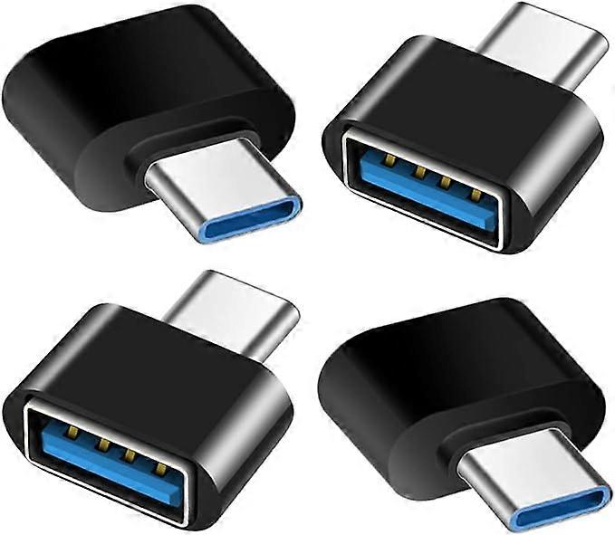 USB C to USB adapter 4 pieces, USB C to USB 3.0 OTG adapter USB bus to USB-C plug, Compatible with MacBook Pro, Samsung Galaxy, Type-C Phones, Tablets