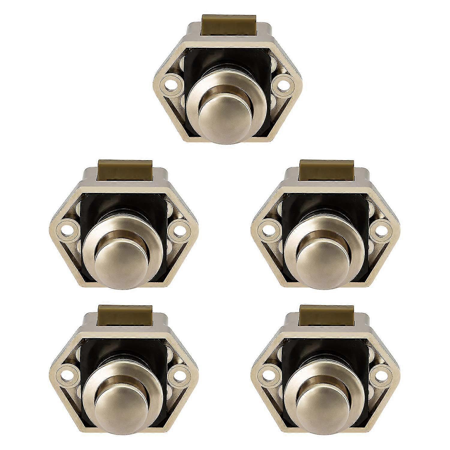 ミニプッシュボタン引き出し食器棚ドアキャッチロックキャラバンキャンピングカーニッケルボートロックノブ10個