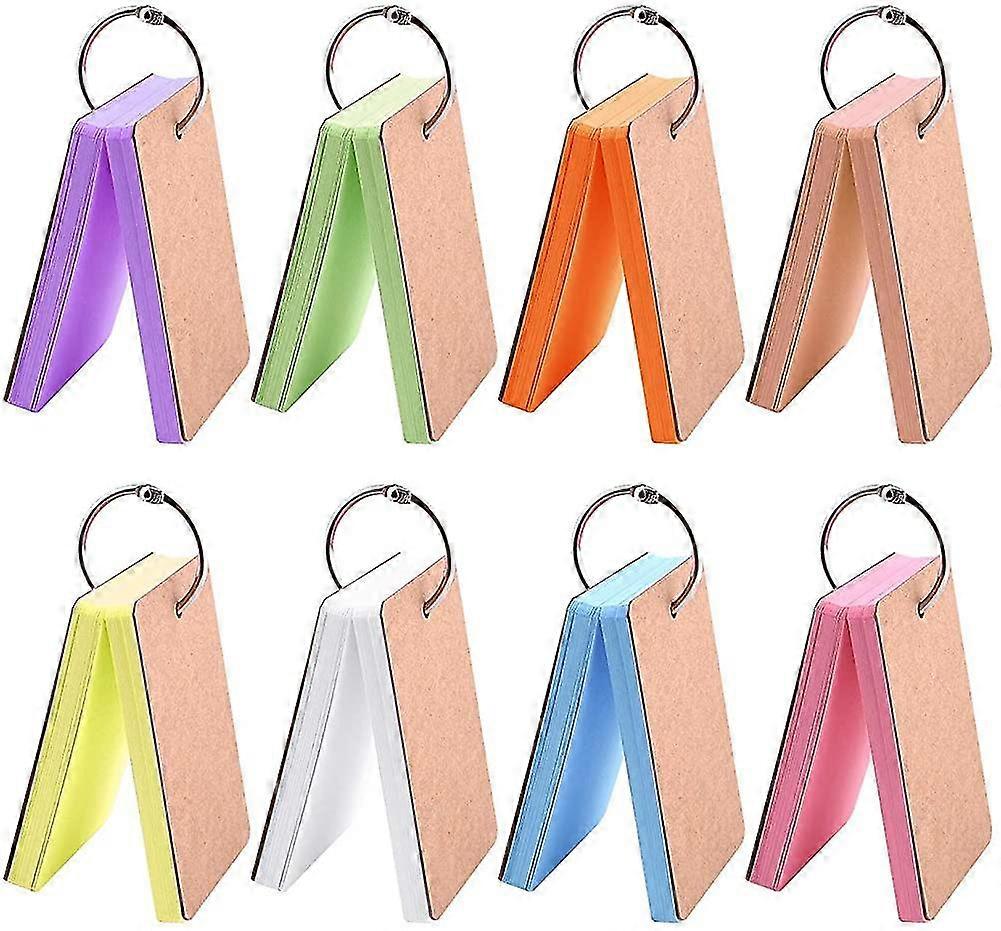 8 Set 400 Pcs Study Cards Index Cards Flash Cards Kraft Paper Memo Scratch Pads