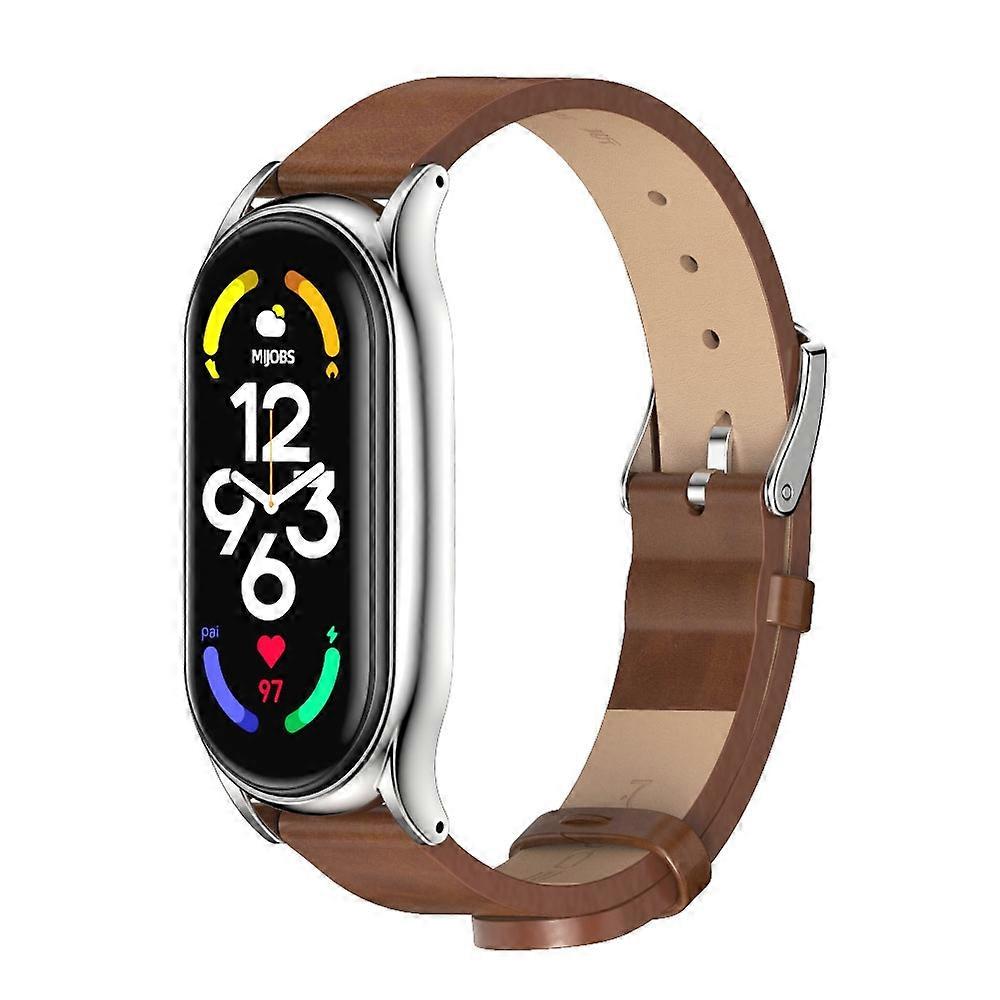 Skórzany pasek do zegarka z mikrofibry do Xiaomi Mi Band 7/7 NFC