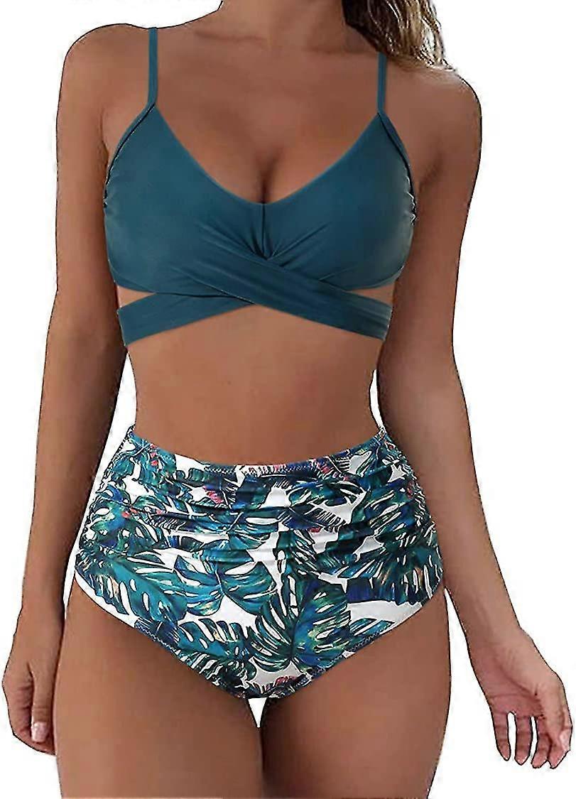 Women Wrap Bikini Set Push Up High Waisted 2 Piece Swimsuits