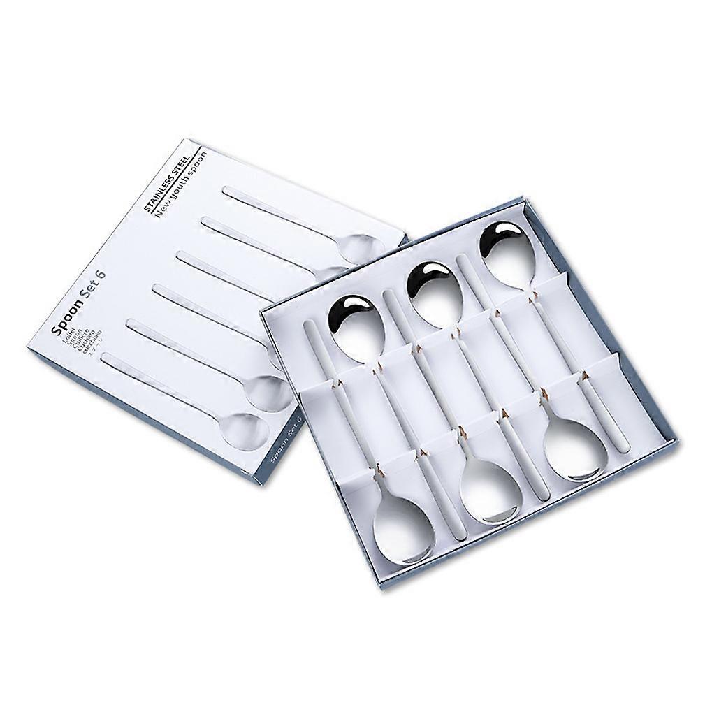 6pcs Cutlery Set Tableware Tableware Spoons Stainless Steel Silver