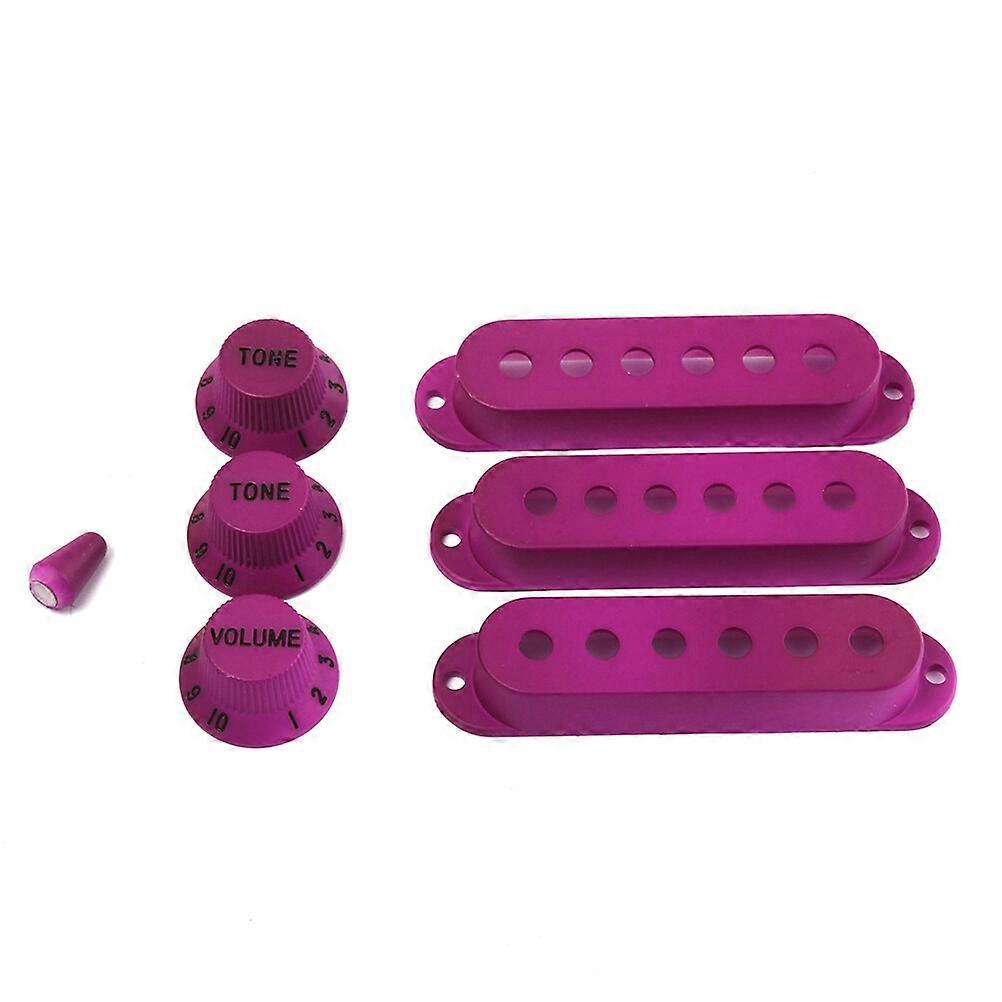 Guitar Pickup Cover Single Coil Tip Knobs Purple Volume Knobs Tip for Replacement Accessory Kits