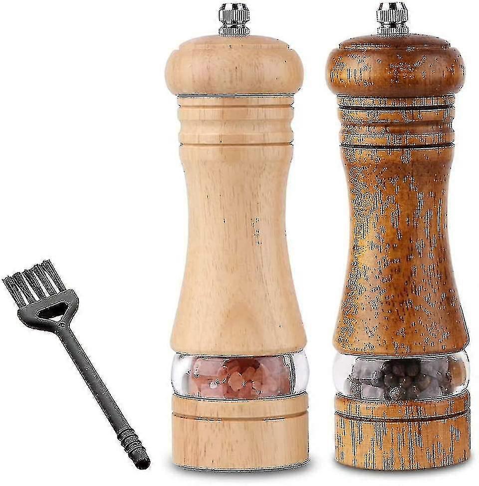 Set mit 2 Pfeffer- und Salzmühlen, manuelle Gewürzmühlen, hölzerne Pfeffermühle