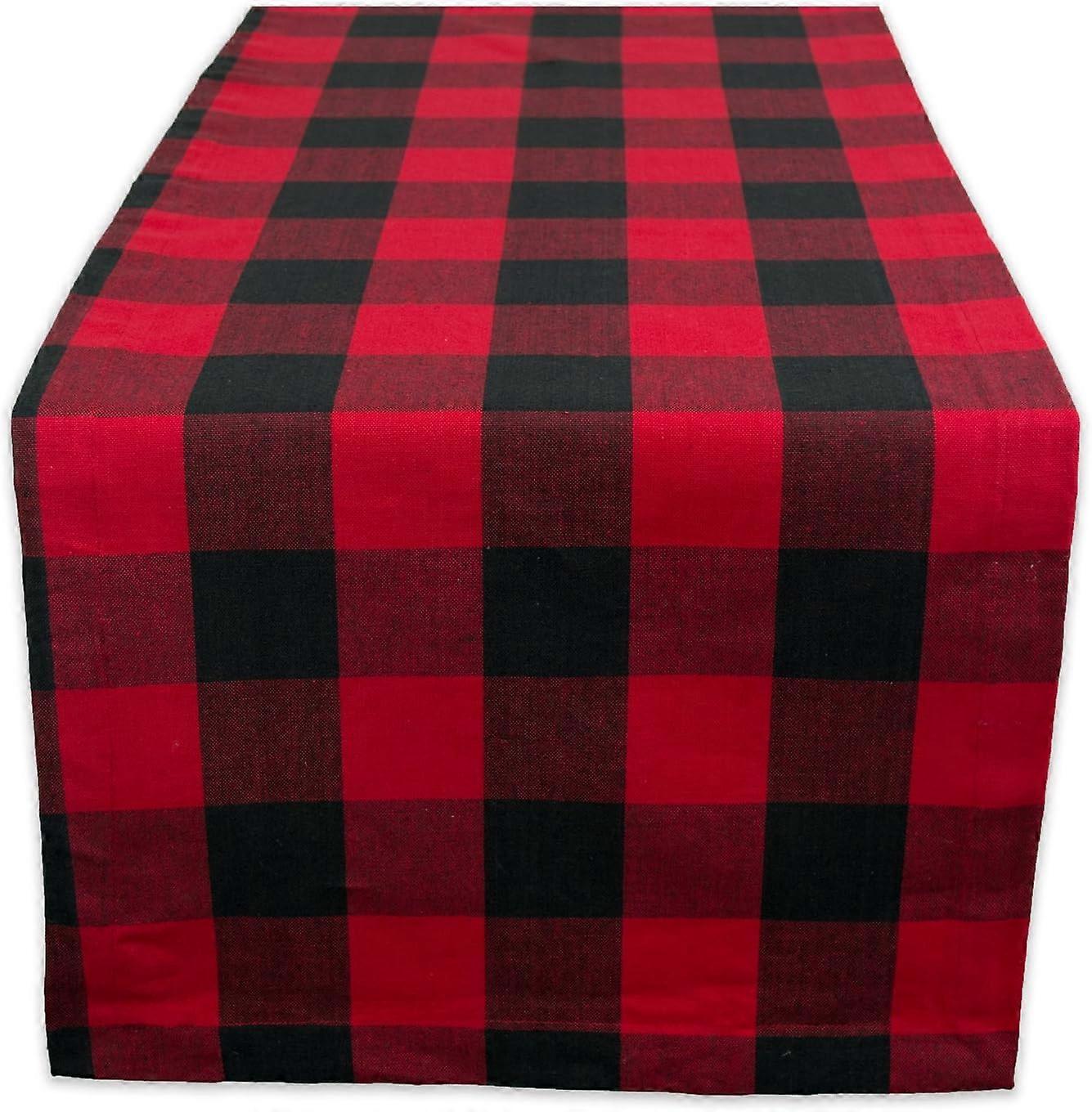 Classic farmhouse table runner, 30*275cm, red and black