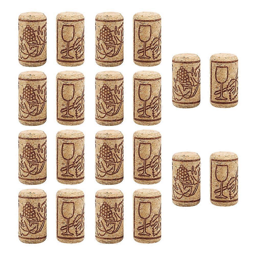 40Pcs Cork Wine Stoppers Beverage Bottle Stoppers with Patterns (Assorted Color)