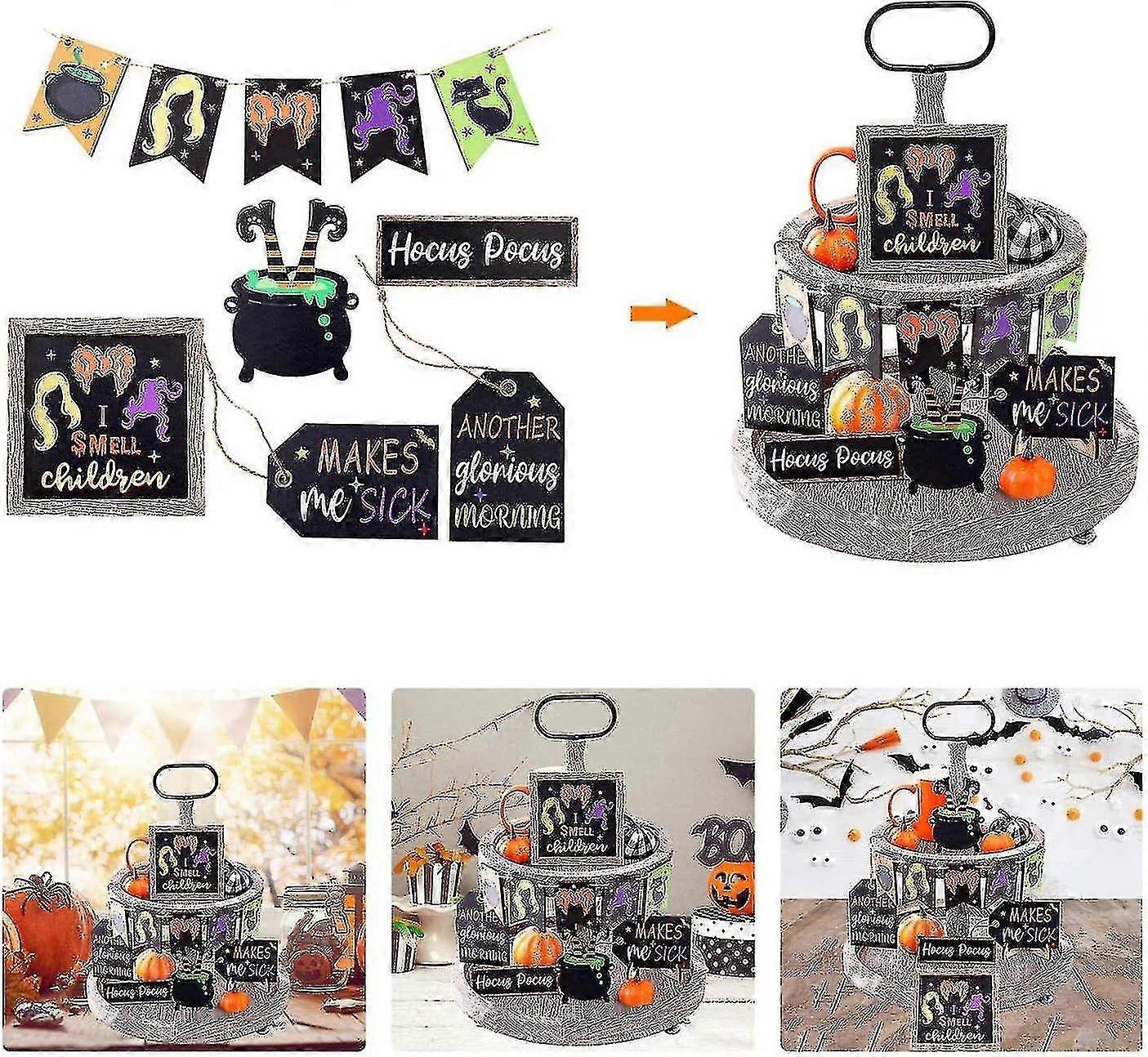 Tiered Tray Decor Wooden Signs Table Decorations