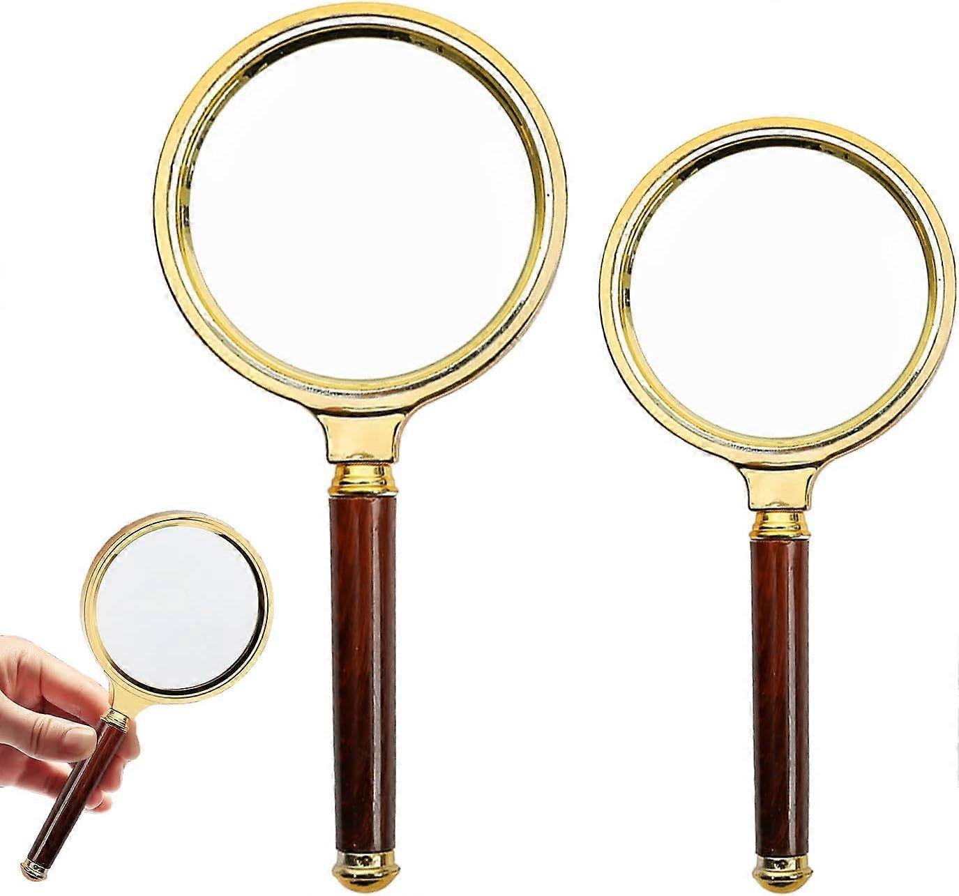 2 Pieces Reading Magnifier 10X Magnifier 80mm 60mm and Shatterproof Mirror for Reading High Clarity