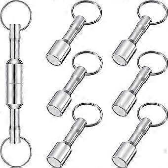 6 Pieces Metal Magnet Keychain Magnetic Keychain Pocket Keyring Magnet Holder With Split Ring new