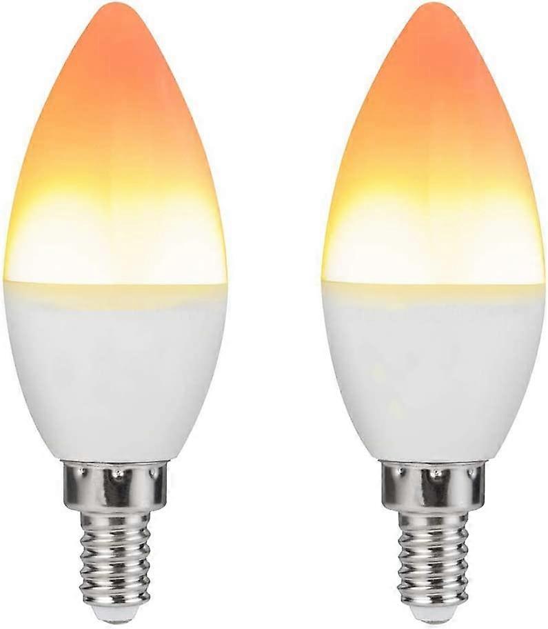 2Pcs Flame Light Bulb LED Flame Twinkle Effect Fire Bulbs Reverse Light Lamp Vintage Decoration,E14