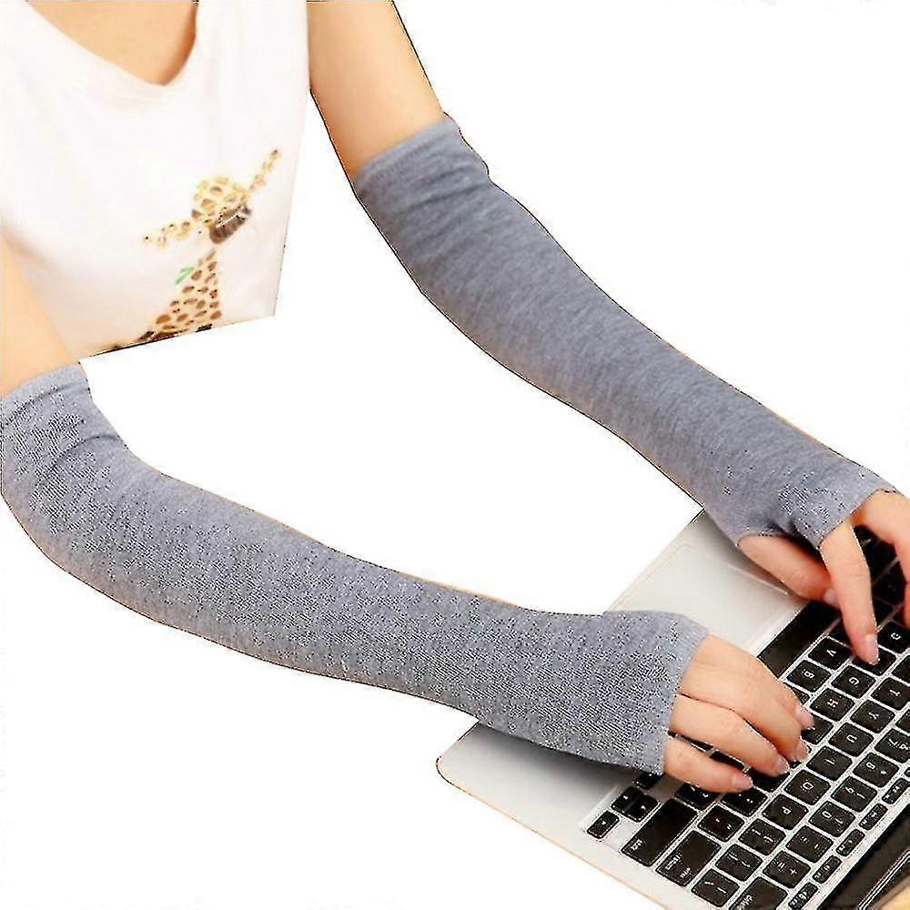 女性冬アームウォーマー手袋カシミヤフィンガーレスロンググローブソリッドウォームギフト-MXBC