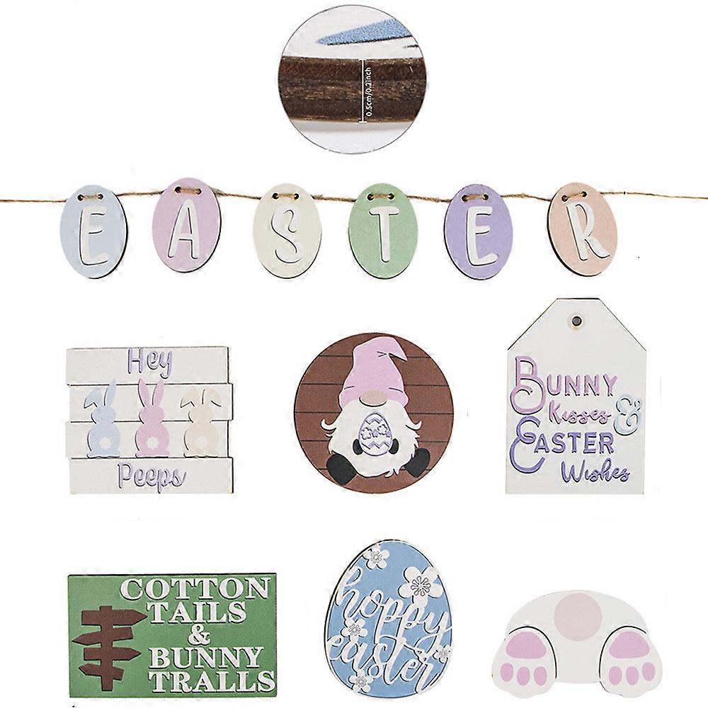 Easter Decorations Bunny Egg Art Decor Kit Mini Letter Signs For Easter Party Table Home Kitchen Ornaments