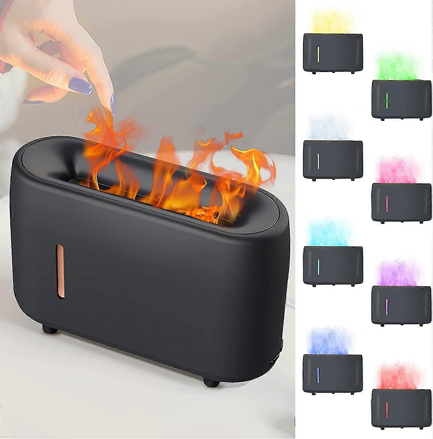 Flame Essential Oil Diffuser 8 farger Flame Aroma Diffuser 240ml Essential Oil Diffuser Flame Light And Fine Spray And Waterless Auto-off Protectio