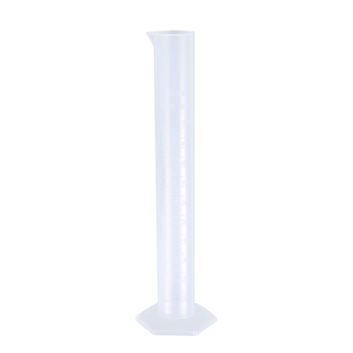 100ml Plastic Graduated Cylinder Beaker Science Measuring Test Tube Flask for Laboratory Home Use