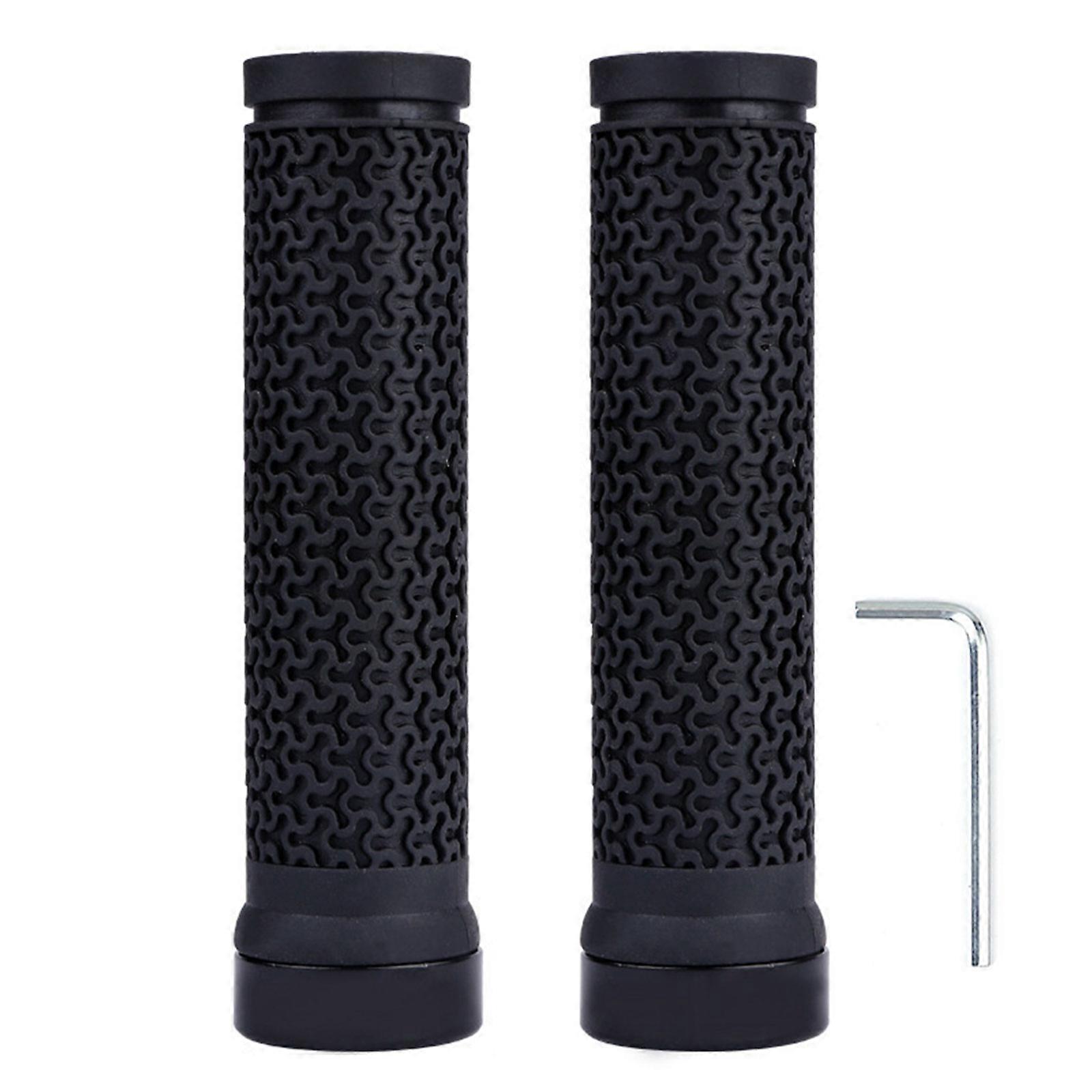 2023 New Hot Premium Bike Handlebar Grips, Professional Mountain Bicycle Grips with Soft Anti-Slips Rubber, Single Lock-on Bike Handlebar Allen Wrench