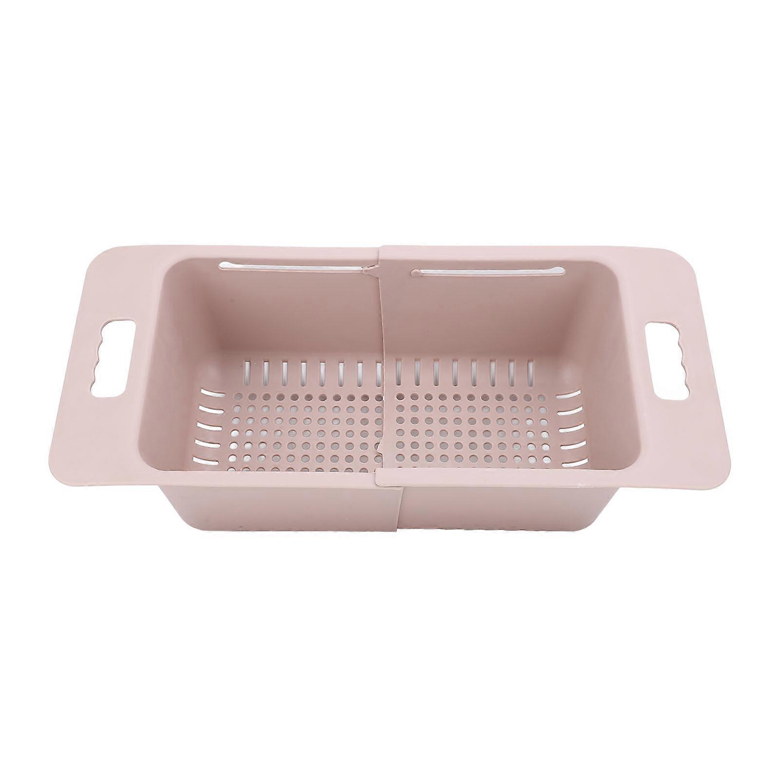 Deep Adjustable Chest Freezer Storage Basket, Expandable Divider with Handle for Kitchen, Pink