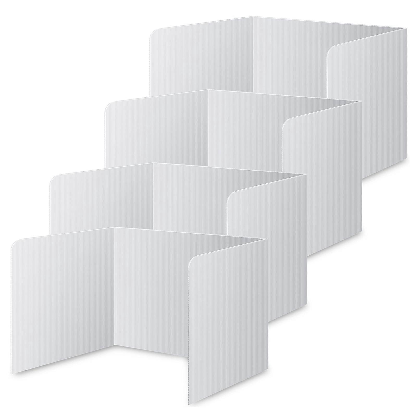 4pcs Privacy Shield Foldable Reusable Plastic Desk Divider Folder Study Carrel Sneeze Guard Office Supply JiKaiX