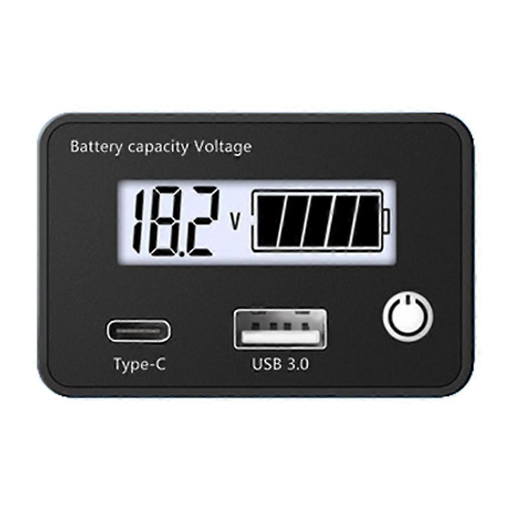 12v/24v Battery Capacity Indicator Voltage Meter With Lcd Display Backlight