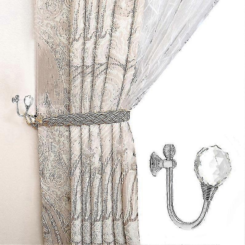 Curtain Crystal Tiebacks Wall Hooks Decorative Holdbacks Clothes Hanging Hook