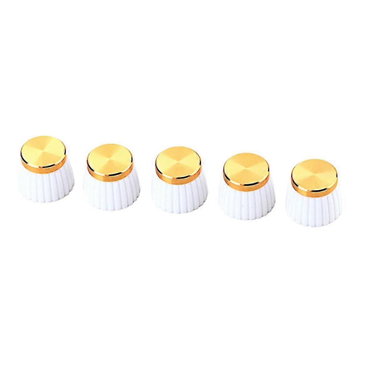 5pcs Guitar Amp Amplifier Knobs White Guitar Volume Knobs Push On Knobs