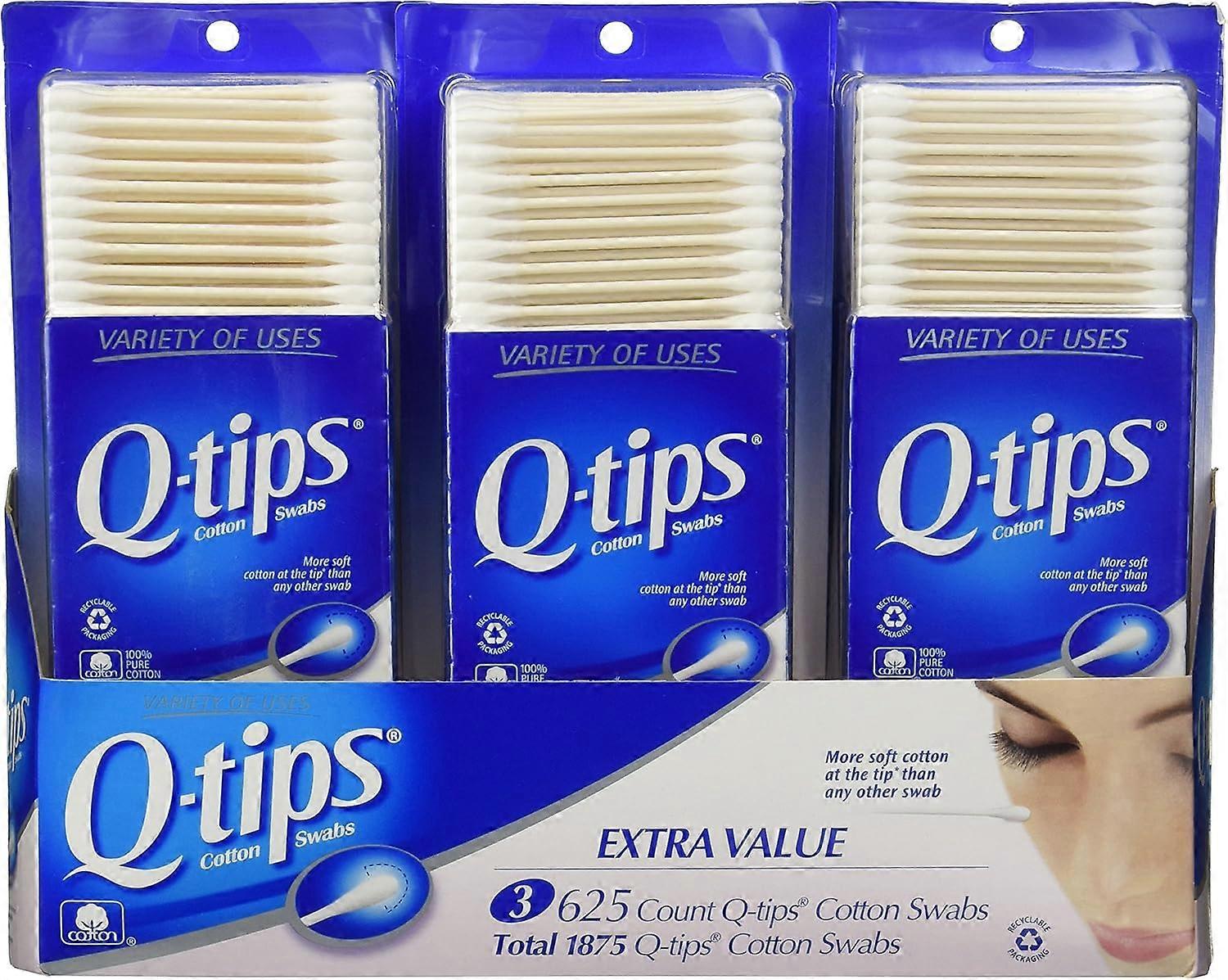 ips bomullspinnar 3 förpackningar med 625 count