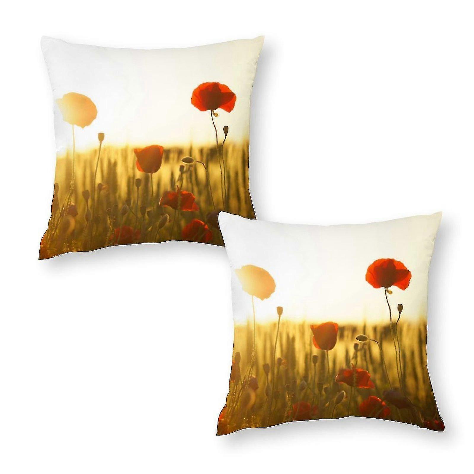 Sunrays And Flower Pattern Pillow Covers