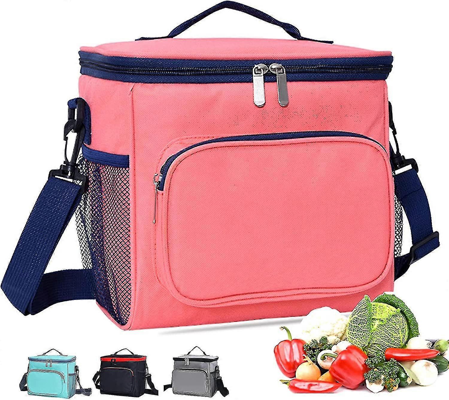 DIVCHI Borsa Termica Pranzo Grande 30x23x23 Cm - Isolata, Con Tasca Frontale E Tasche Laterali, Per Ufficio, Lavoro, Picnic, Viaggi, Uomo E Donna