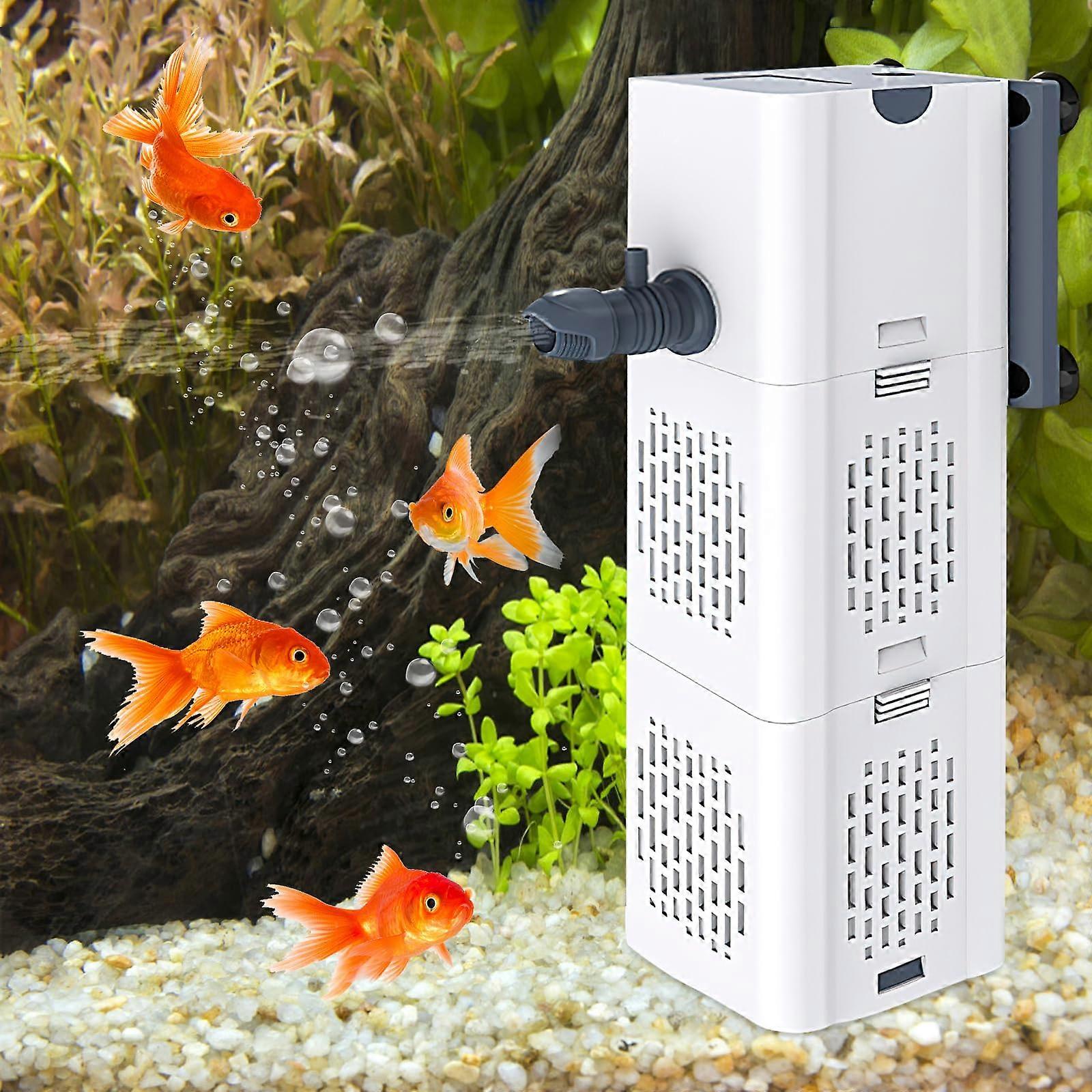 in 1 Silent Internal Filter for Aquarium, Aquarium Filter, Aquarium Internal Filter, 15W Flow Rate of 500L / H, Internal Filter Pump Filter with Filte