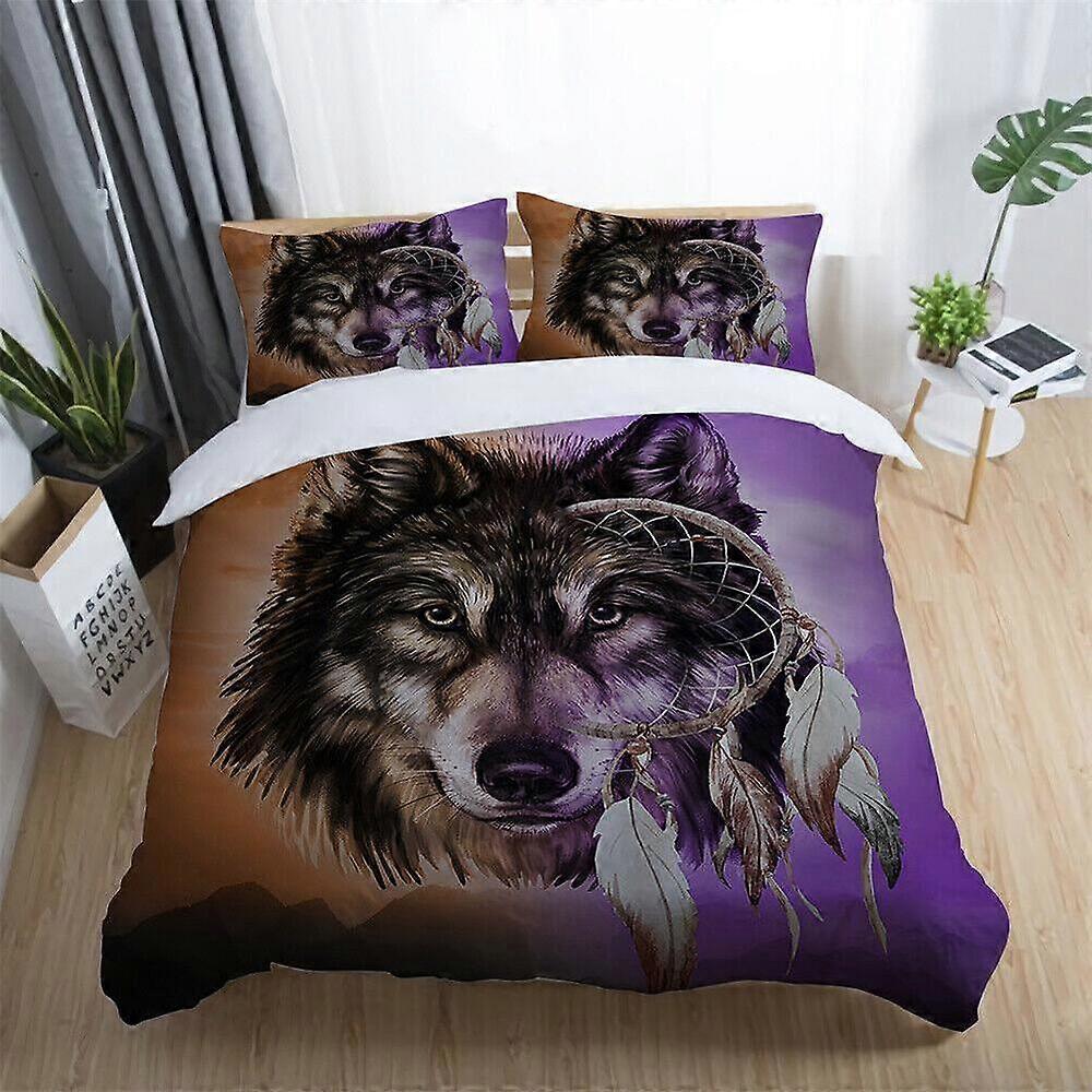 v3862 ملاءات السرير طباعة الذئب الحصان التنين غطاء لحاف مجموعة الأطفال غطاء السرير ملاءات سرير ناعمة IU3862