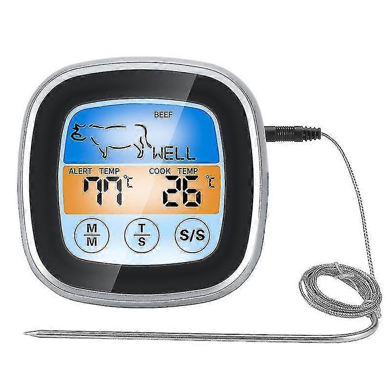 Digital Meat Thermometer For Cooking, Large Lcd Display, Instant Food Readout With Backlight, Long Probe