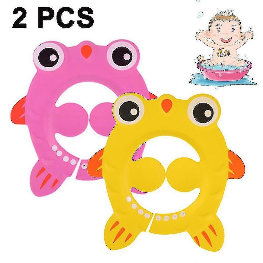 2 Pieces Baby Shower Cap Adjustable Baby Bath Visor Infant Bathing